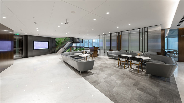 中建八局9000平高端中式總部辦公室休閑區(qū)裝修設(shè)計(jì)案例