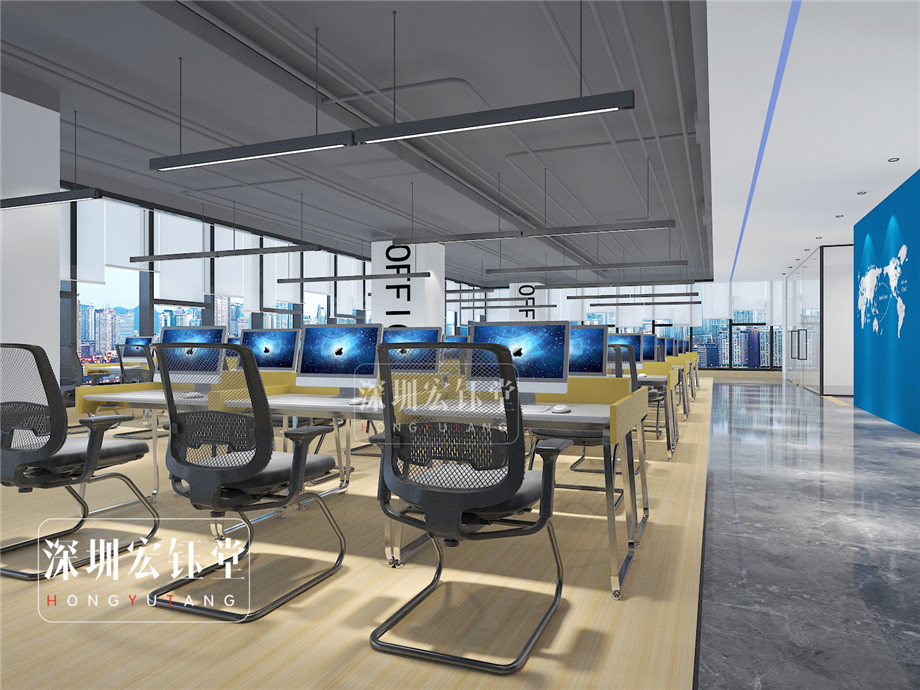 敞開(kāi)辦公區(qū)裝修設(shè)計(jì)-前廳裝修設(shè)計(jì)-天眼查河南總部辦公室裝修效果圖 敞開(kāi)辦公區(qū)裝修設(shè)計(jì)-前廳裝修設(shè)計(jì)-天眼查河南總部辦公室裝修效果圖